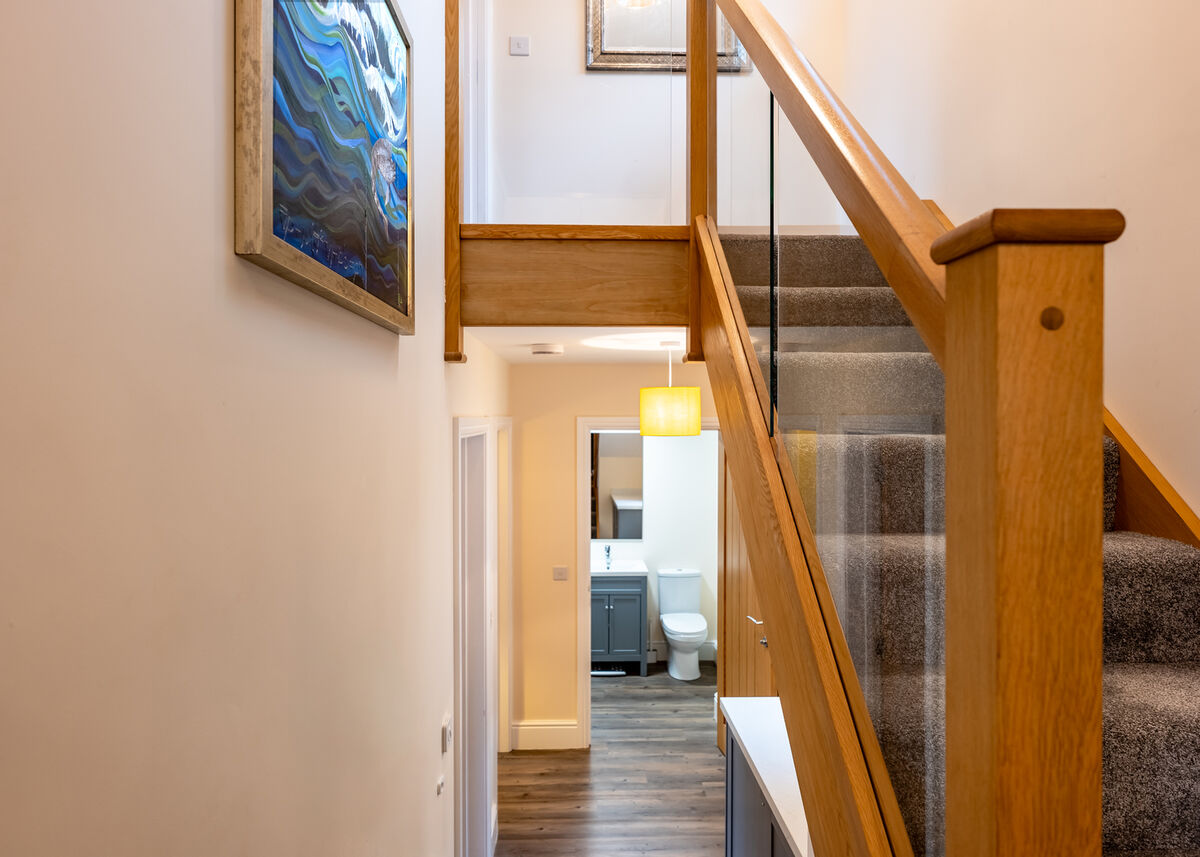 Stairs to upstairs and downstairs
