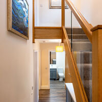 Stairs to upstairs and downstairs